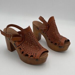 Vintage Brown Leather Mules